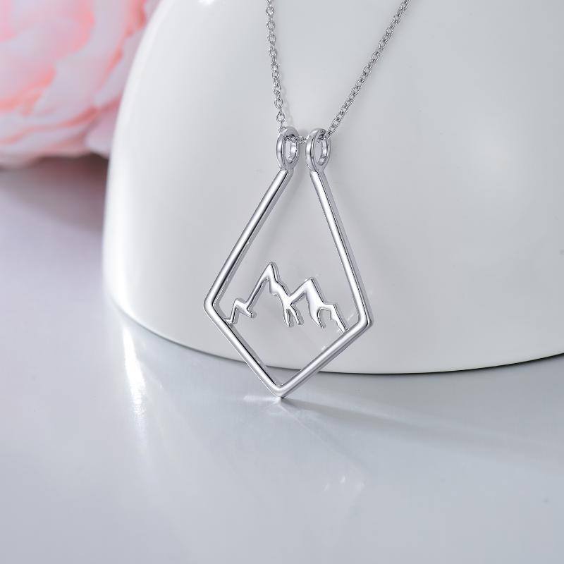 Sterling Silver Mountains Pendant Necklace-3