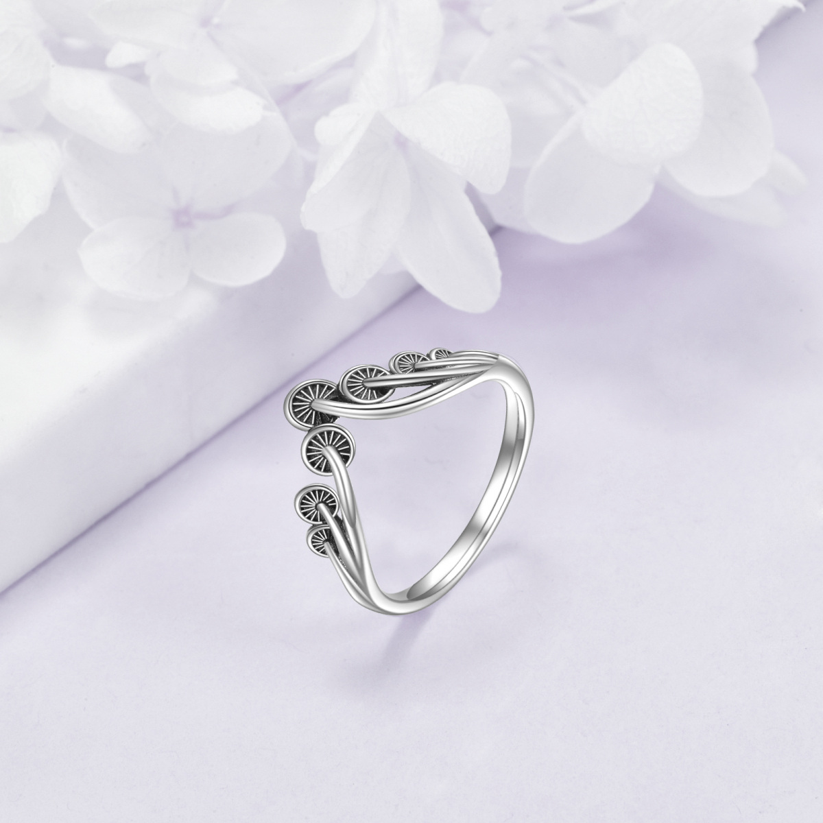 Bague champignon en argent sterling-3