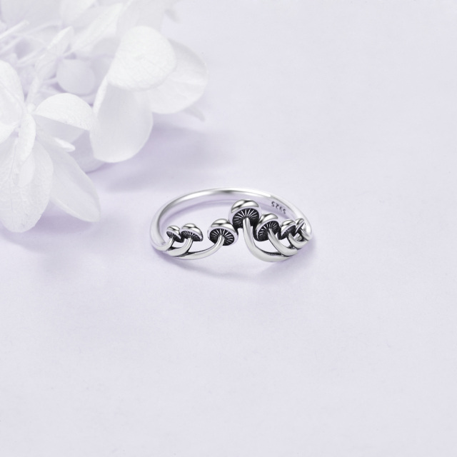 Bague champignon en argent sterling-4