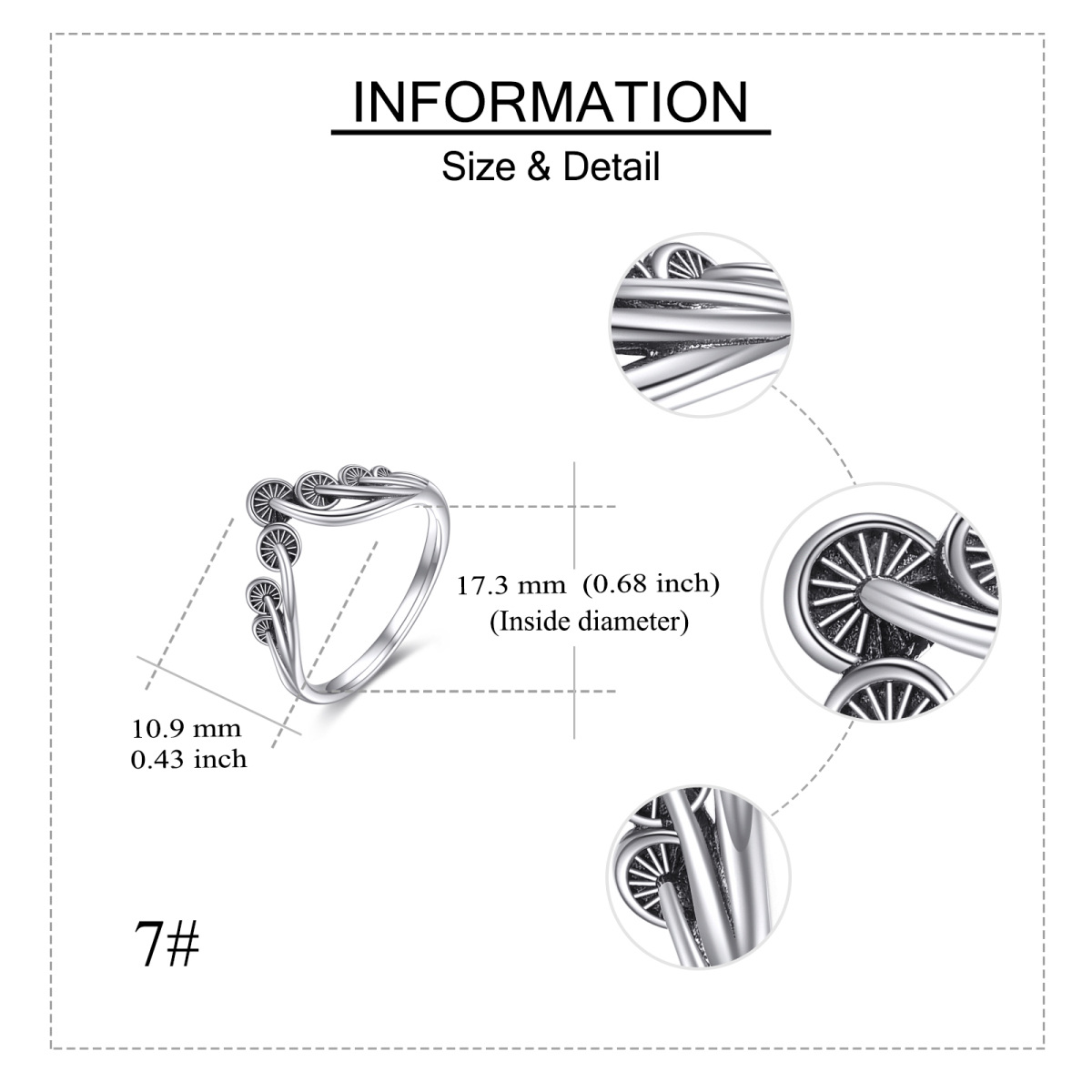 Sterling Silber Pilz Ring-5