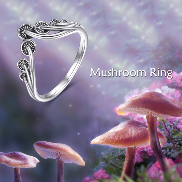 Bague champignon en argent sterling-6