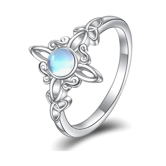 Sterling Silver Moonstone Celtic Knot Ring-1