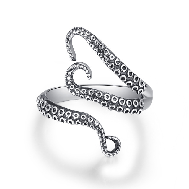 Sterling Silver Octopus Open Ring