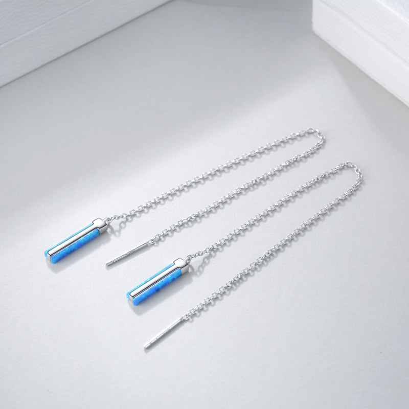 Kolczyki wiszące ze srebra opalowego-4