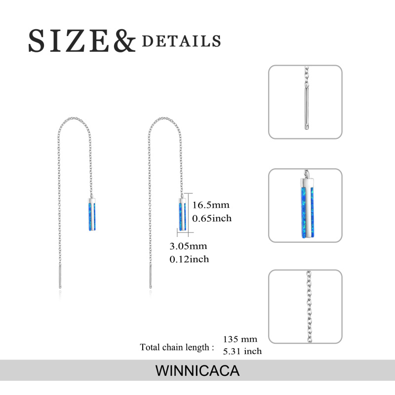 Kolczyki wiszące ze srebra opalowego-5