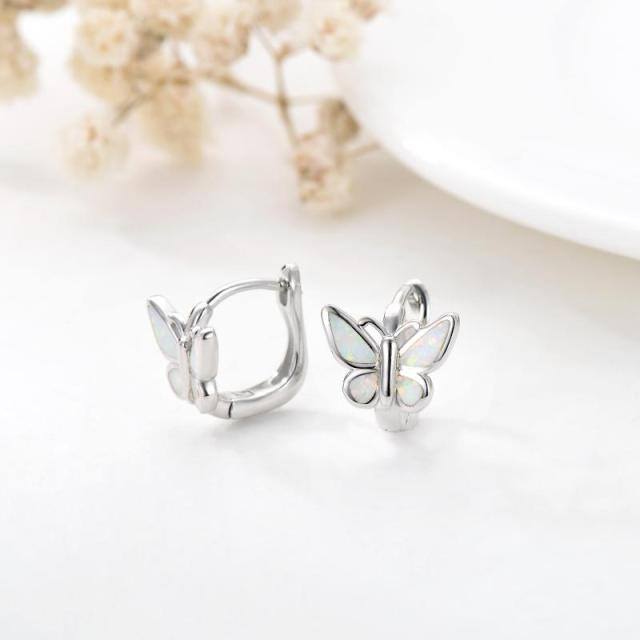 Boucles d'oreilles papillon en argent sterling avec opale-5