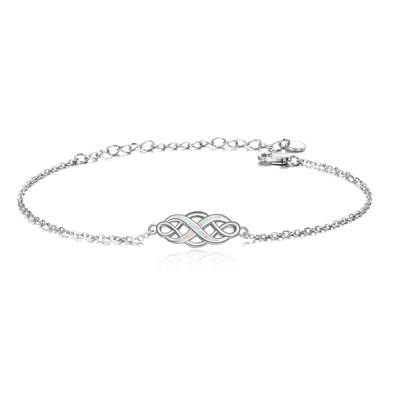 Bracciale con ciondolo a nodo celtico in argento sterling e opale