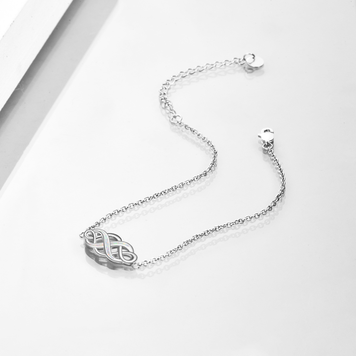 Bracelet en argent sterling avec pendentif nœud celtique en opale-4