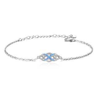Sterling Silver Opal Celtic Knot Charm Bracelet-30