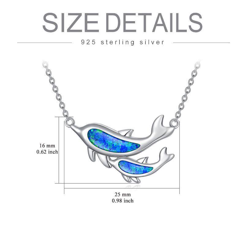 Collier pendentif dauphin opale en argent sterling-6