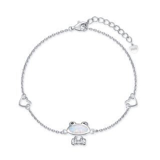 Sterling Silver Opal Frog Charm Bracelet-13