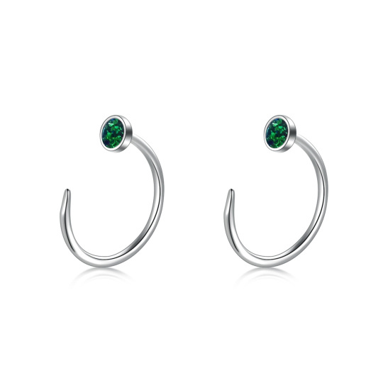 Boucles d'oreilles rondes en argent sterling