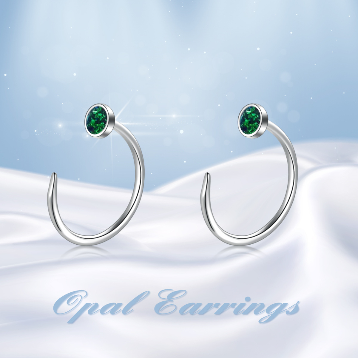 Sterling Silver Round Cuff Earrings-6