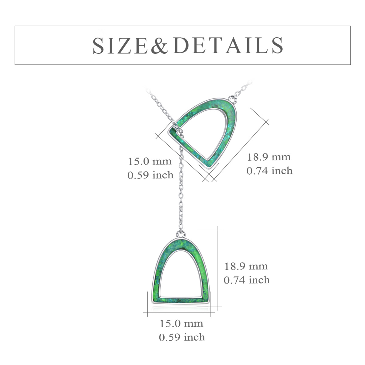 Sterling Silber Opal Hufeisen Einstellbare Y-Halskette-5