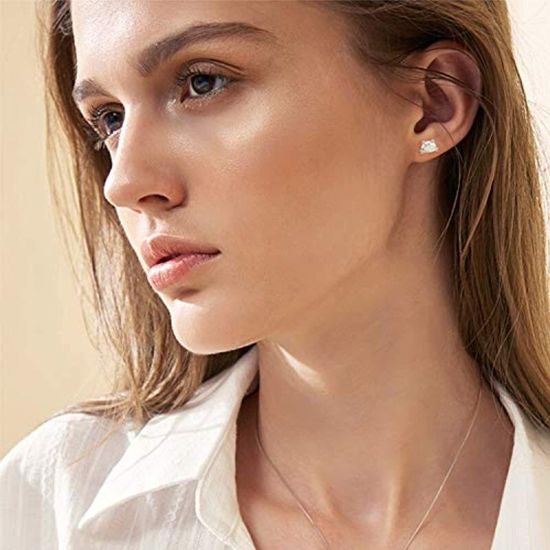 Sterling Silver Opal Frog Stud Earrings-3