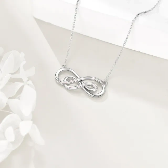 Sterling zilveren opaal oneindigheidssymbool hanger ketting-4