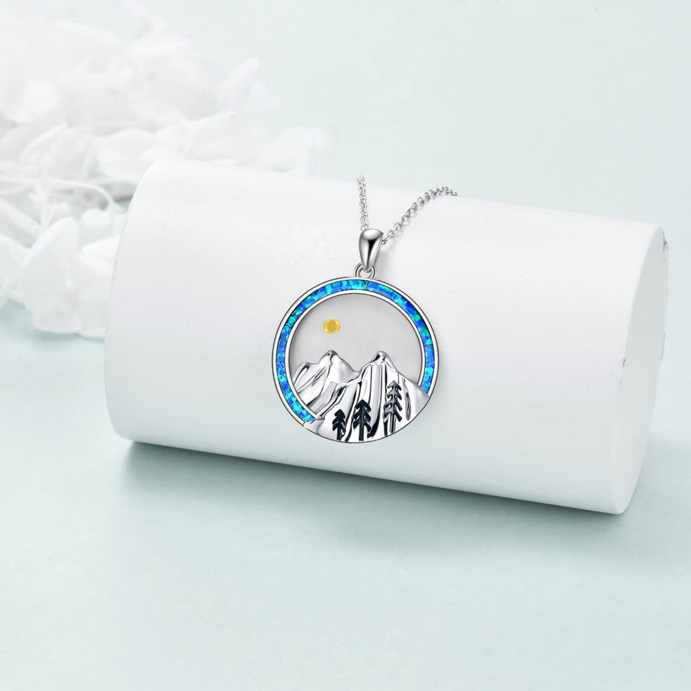 Colar de semente de mostarda Faith Mountain em prata esterlina 925-4