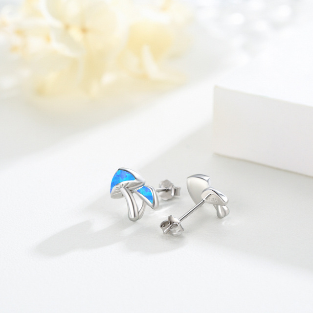 Boucles d'oreilles en argent sterling avec champignon en opale-4