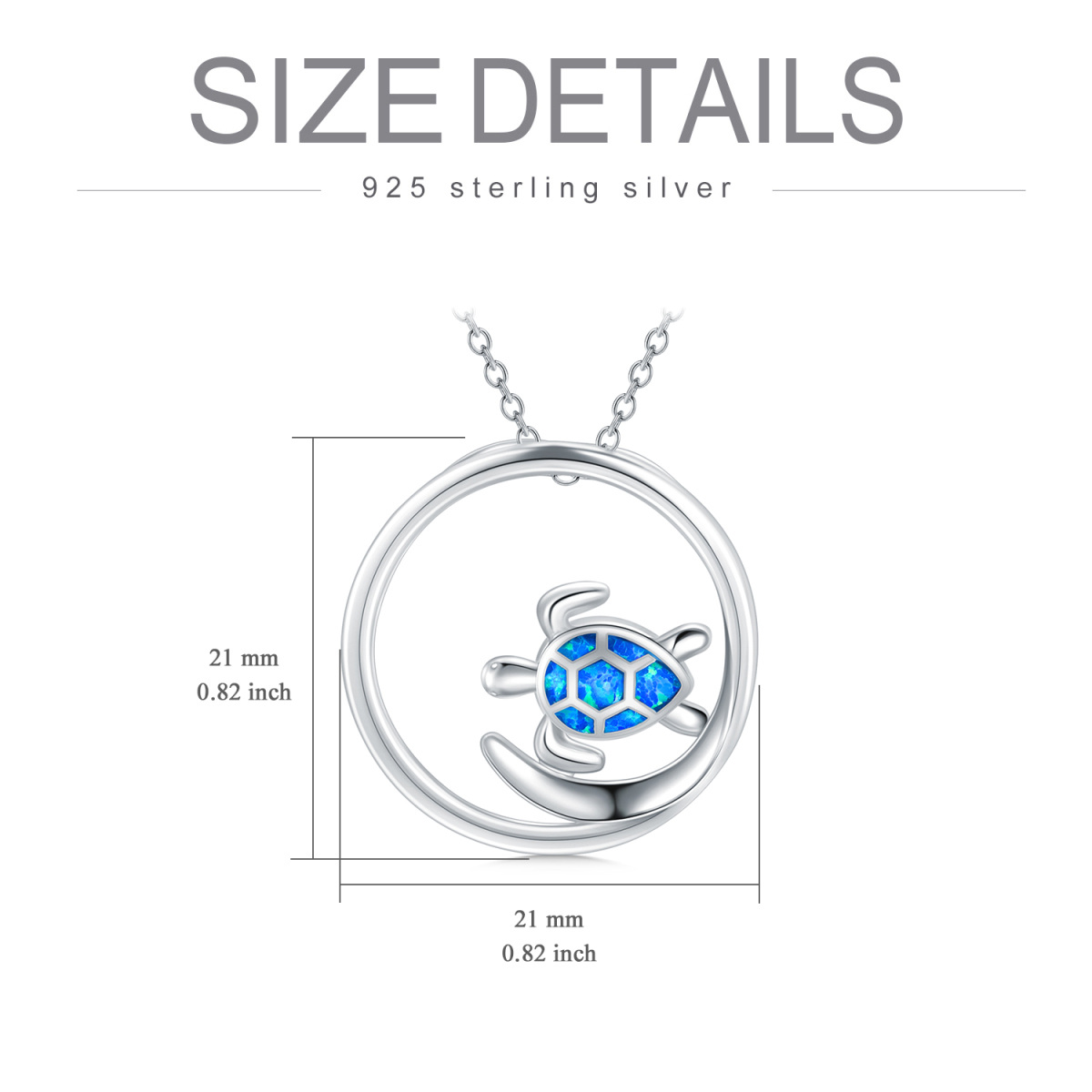 Collier en argent sterling avec pendentif circulaire en forme de tortue de mer en opale-6