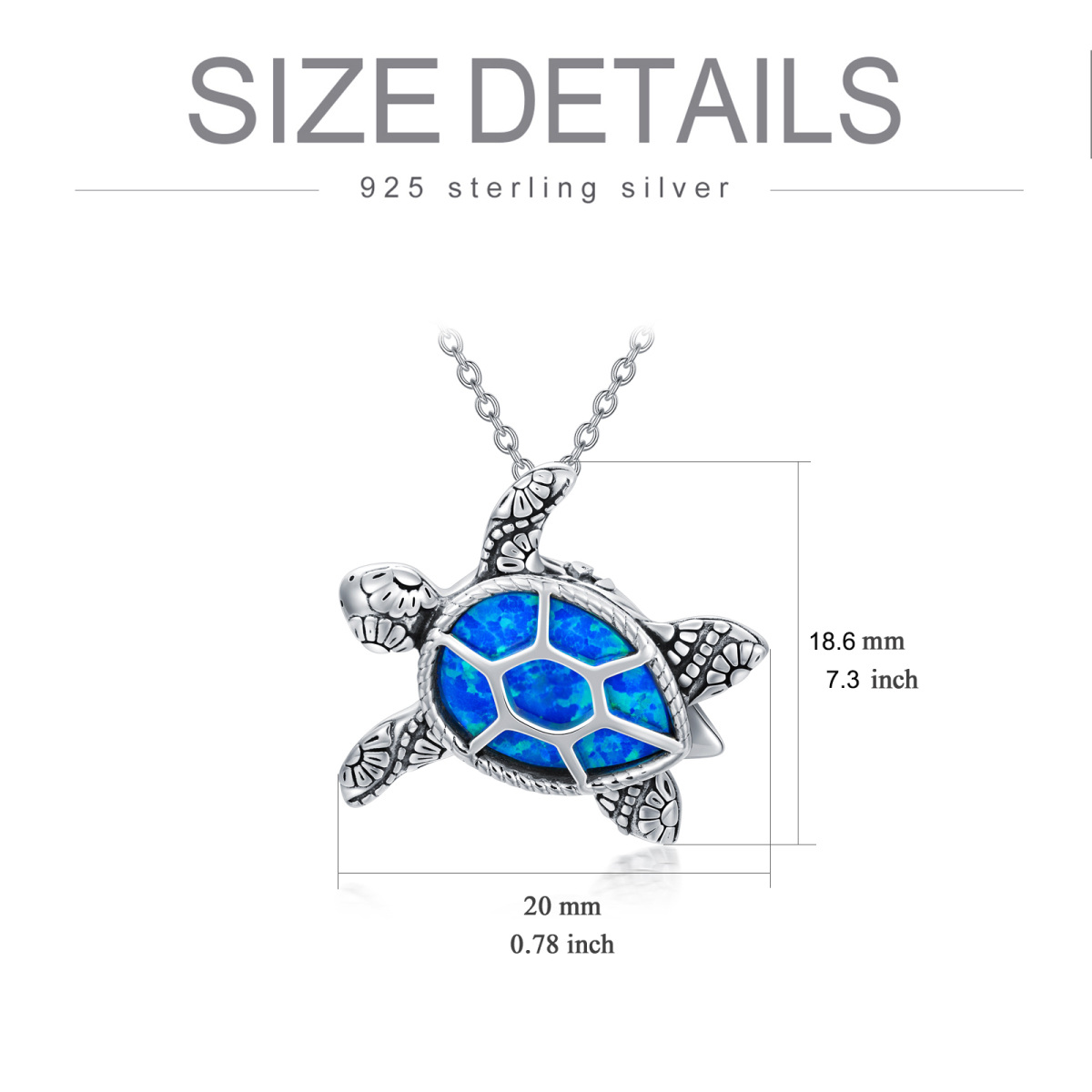 Sterling Silver Opal Sea Turtle Urn Necklace for Ashes-6