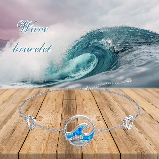 Bracciale con ciondolo in argento sterling e opale spray-6