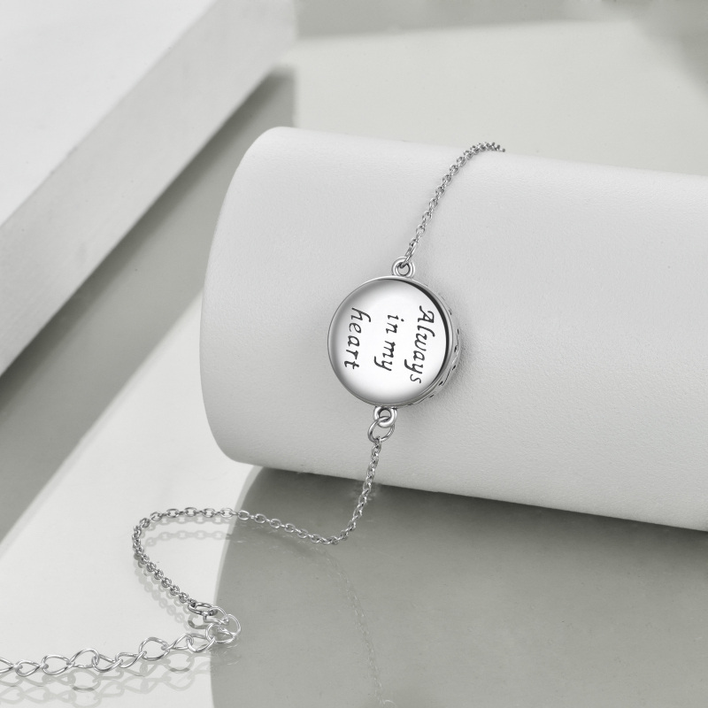 Prata esterlina Opala Árvore da vida e nó celta Pulseira de urna para cinzas com palavra g-5