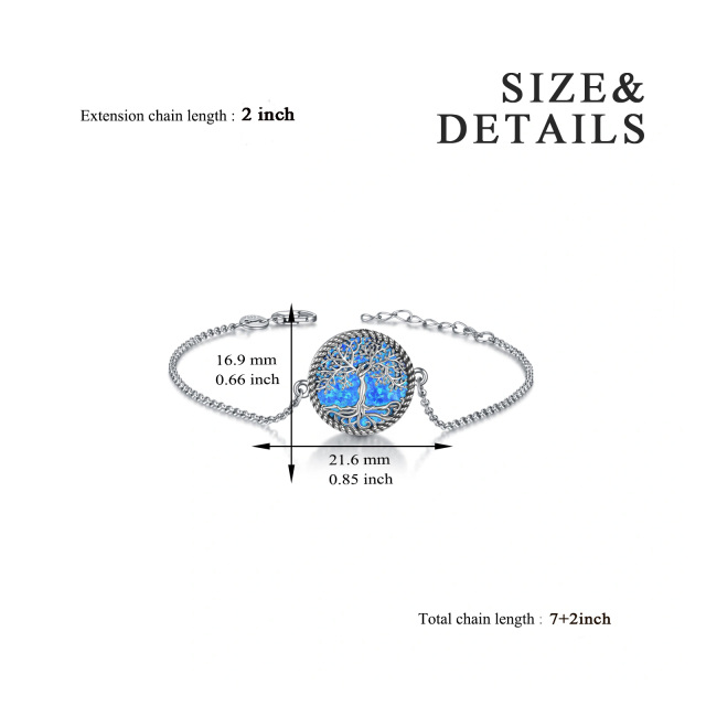 Pulseira com pingente de árvore da vida em prata esterlina-5