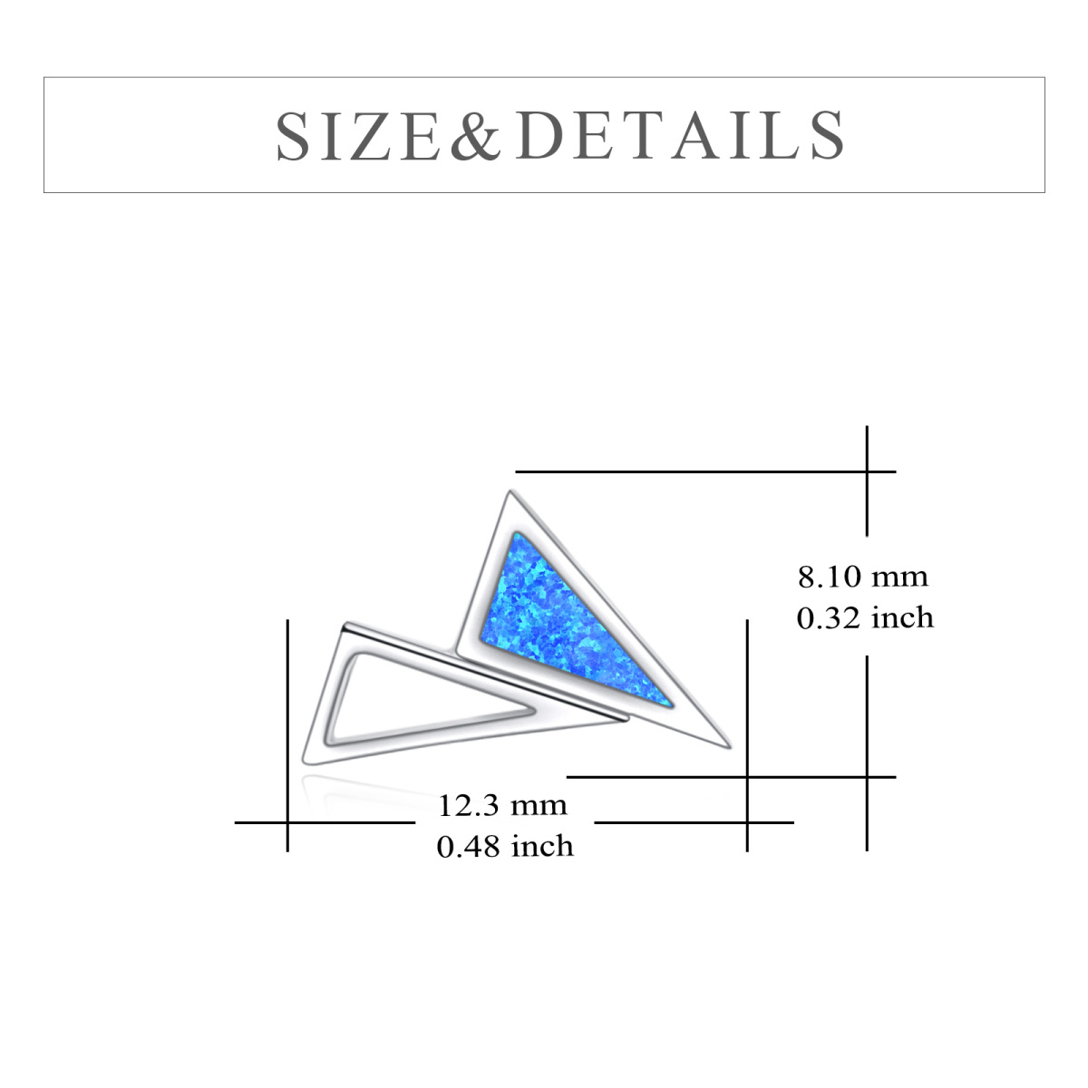 Pendientes triangulares de plata de ley con ópalo-5