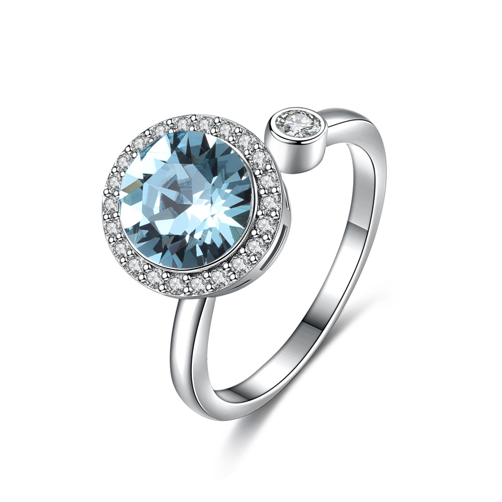 Anello aperto in argento sterling con zirconi cubici-1