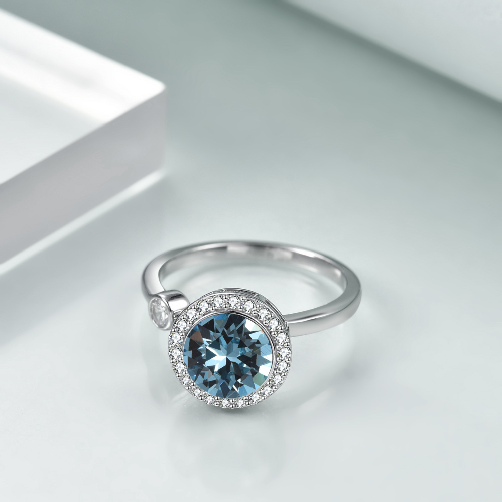 Anello aperto in argento sterling con zirconi cubici-3