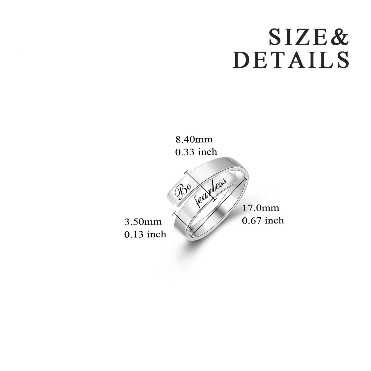 Bague ouverte en argent sterling-4