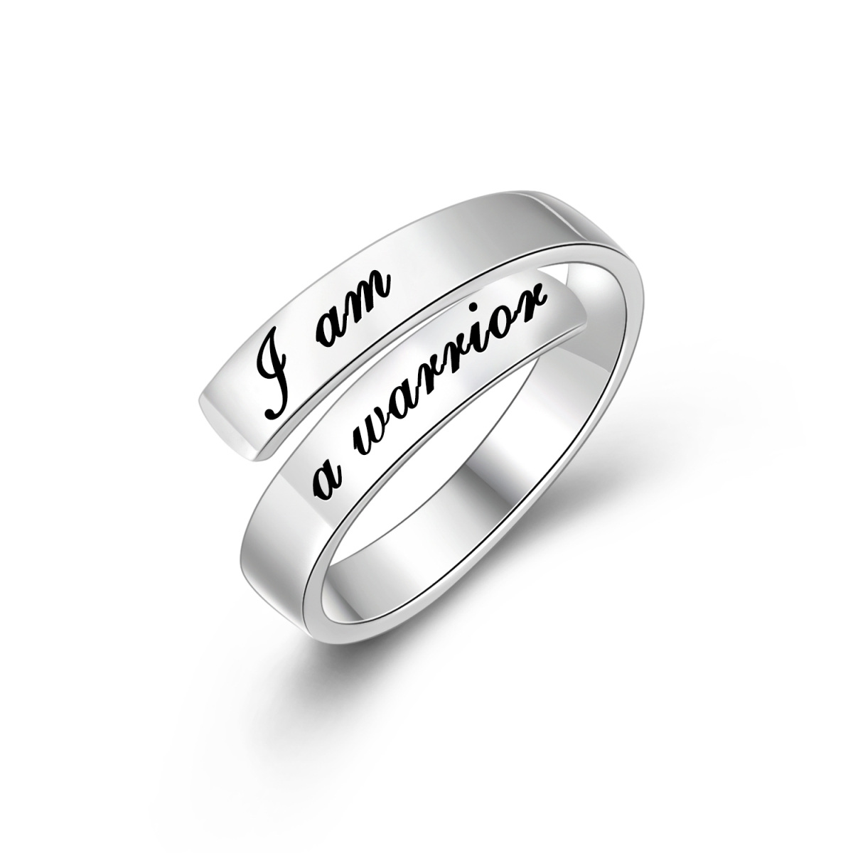Anillo abierto de plata de ley-1