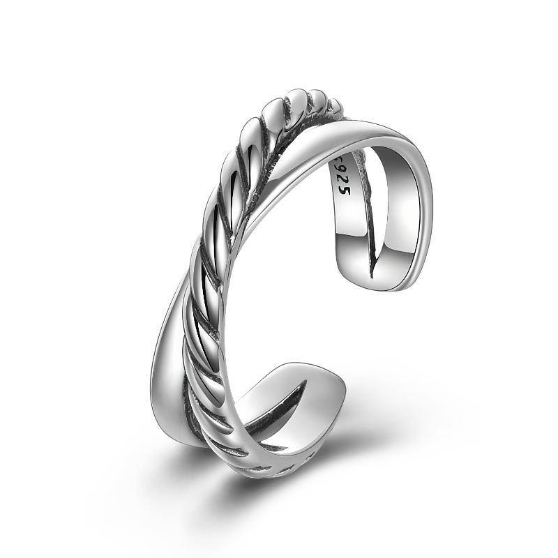 Bague ouverte en argent sterling-1