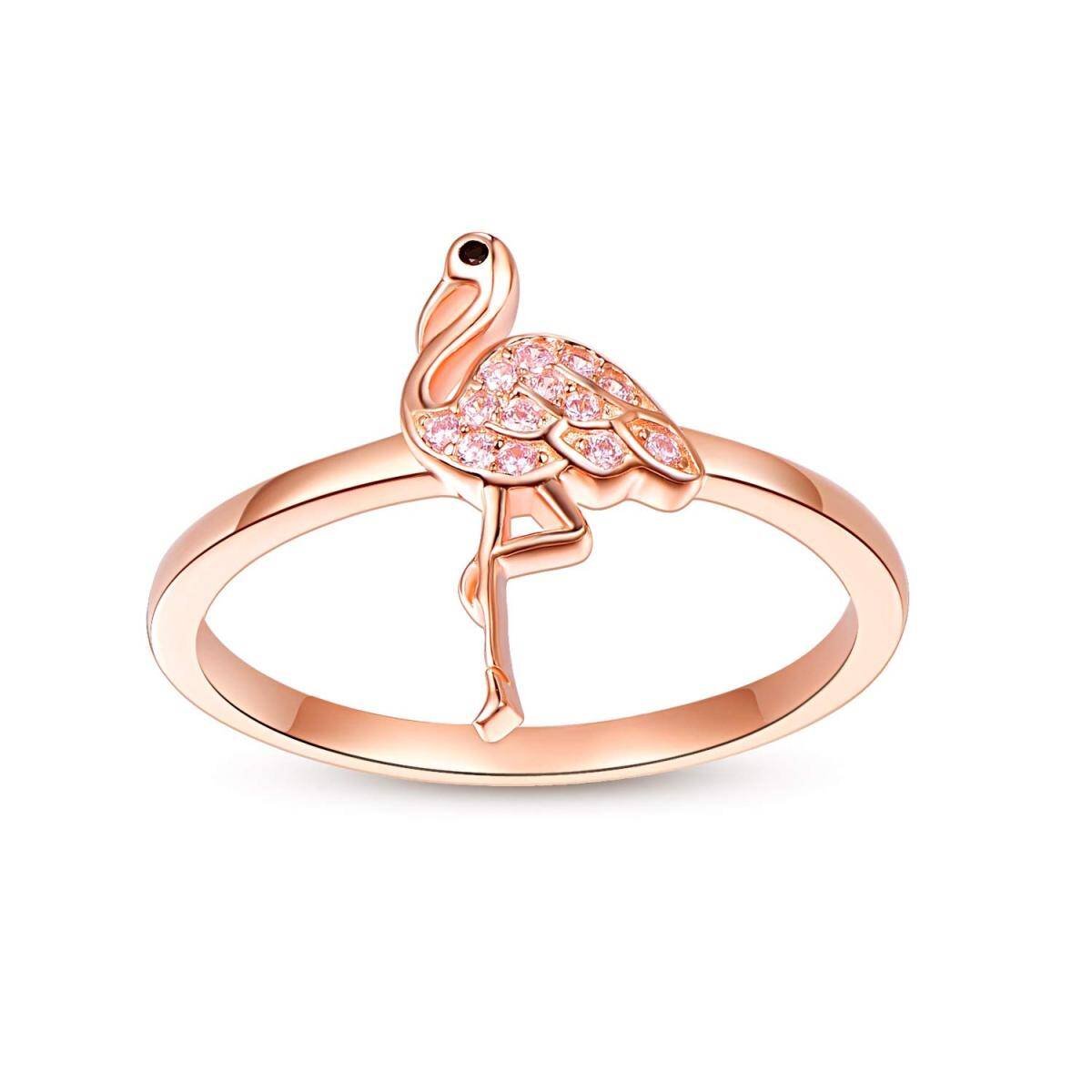 Sterling Silver with Rose gold plated Flamingo Ring-1