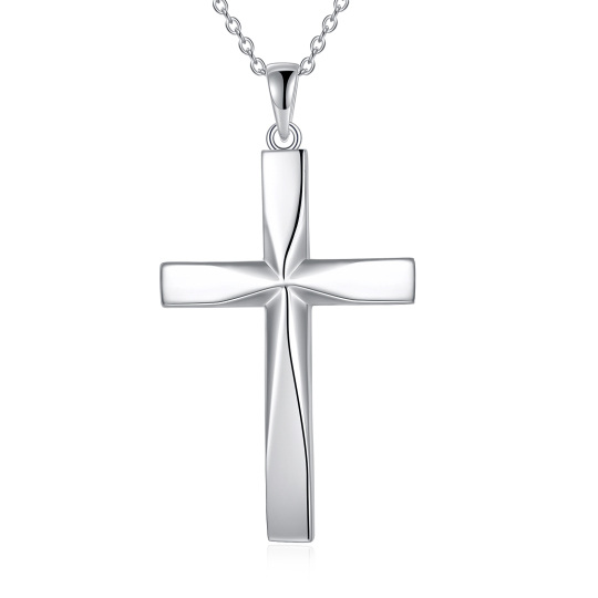 Sterling Silver Origami Cross Pendant Necklace