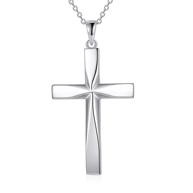 Collier en argent sterling avec pendentif croix en forme d'origami-1