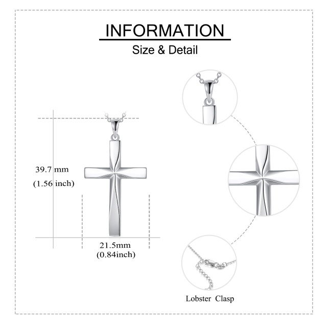 Sterling Silber Origami-Kreuz-Anhänger Halskette-5