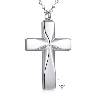 Sterling Silver Origami Cross Unisex Urn Necklace for Ashes-23