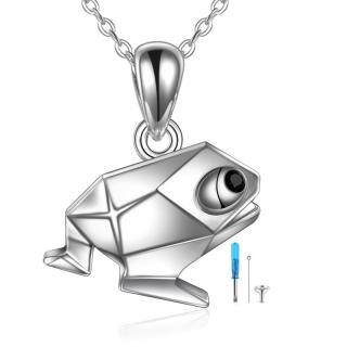 Sterling Silver Origami Frog Urn Necklace for Ashes-38