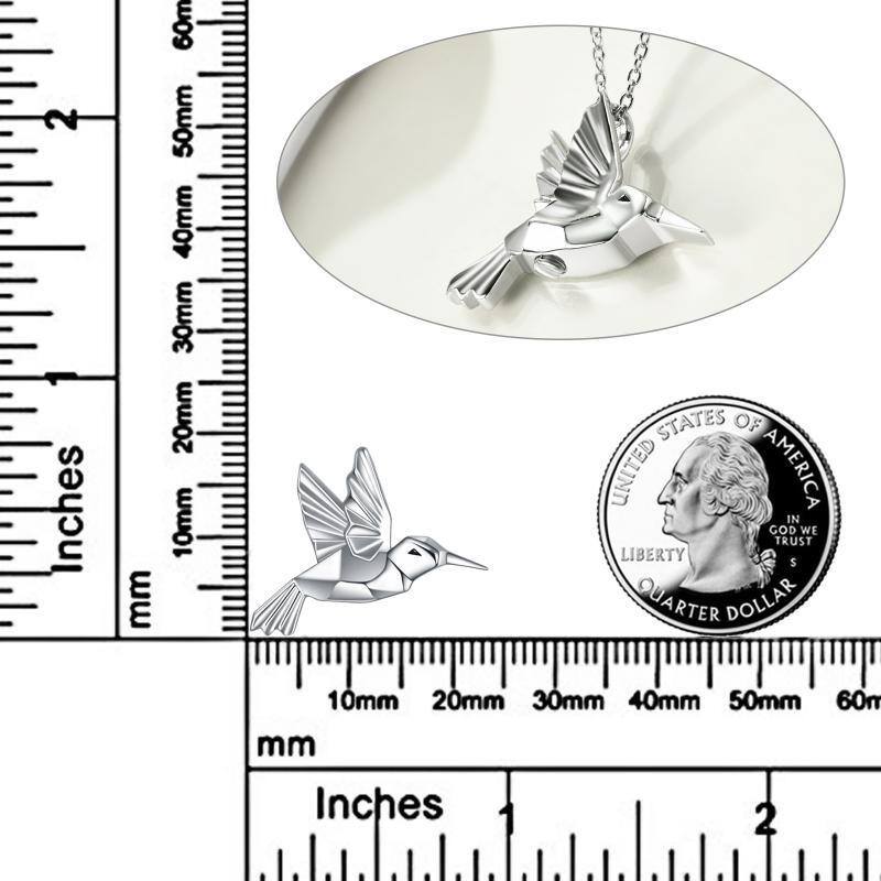 Collier Urne Origami Colibri en argent sterling pour les cendres-6