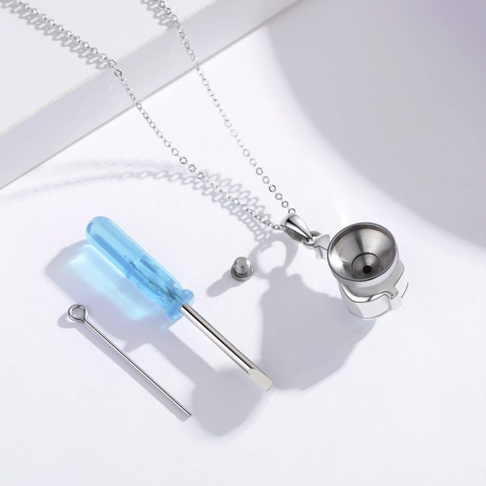 Collier Urne en argent sterling avec nœud celtique en grenat de forme ovale-3