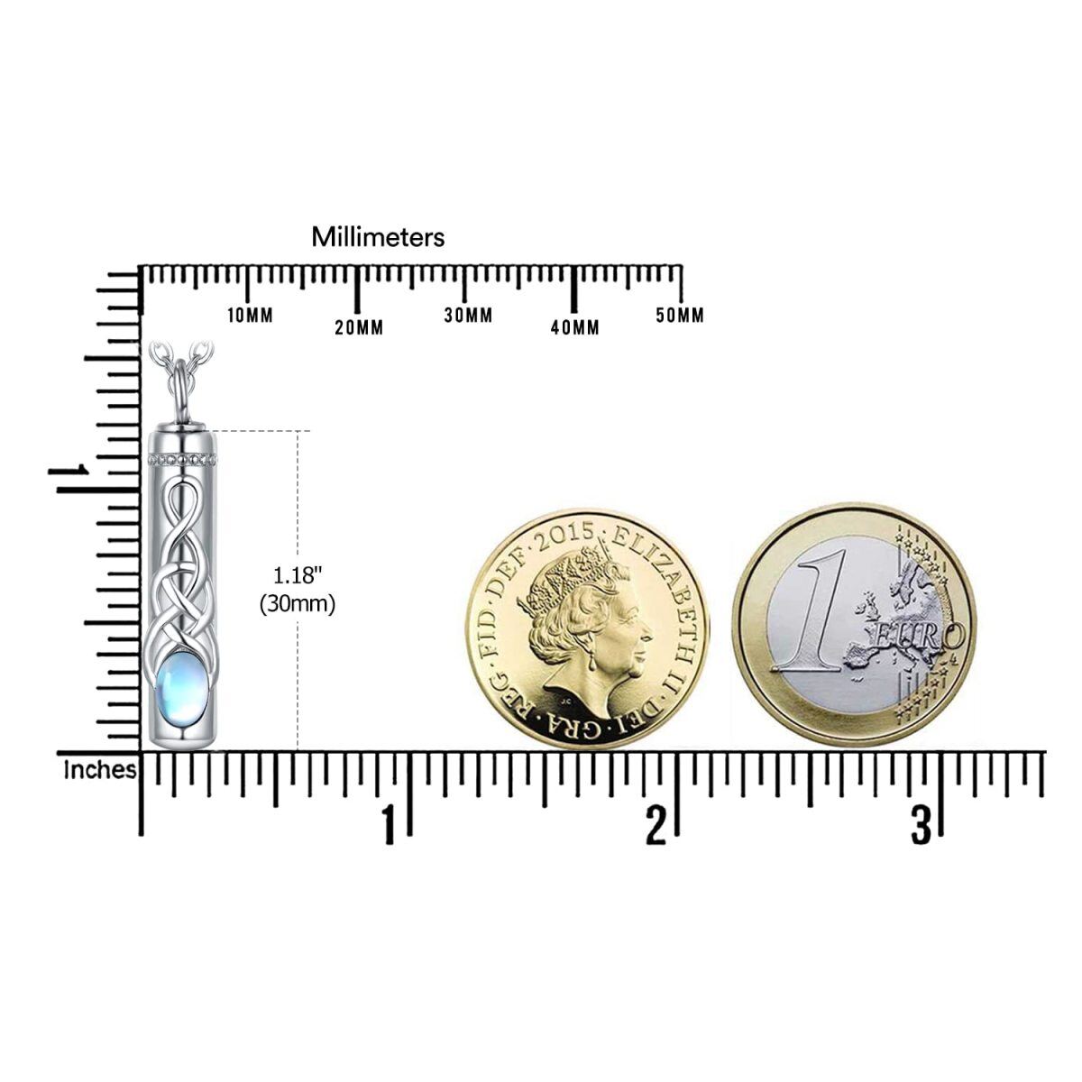 Sterling zilveren ovale maansteen Keltische knoop Urn ketting voor as-5