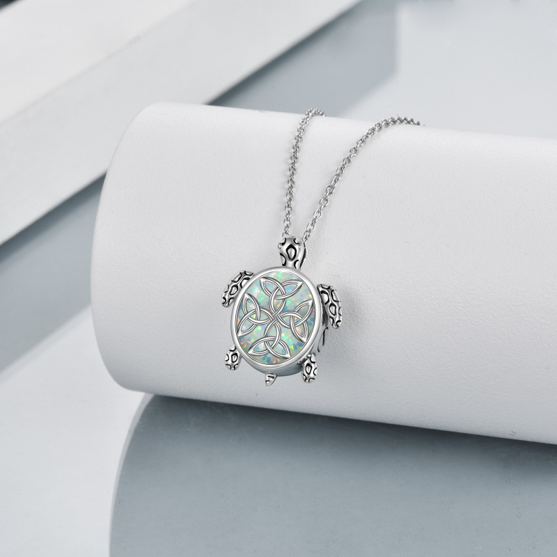Collier d'urne de tortue en argent sterling de forme ovale pour cendres-3