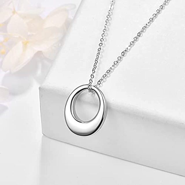 Sterling Silver Oval Shaped Urn Necklace for Ashes-3