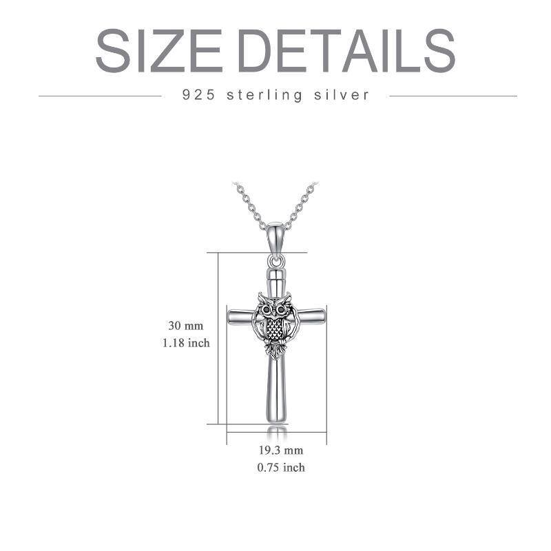 Collier en argent Sterling Owl & Cross Urn-5