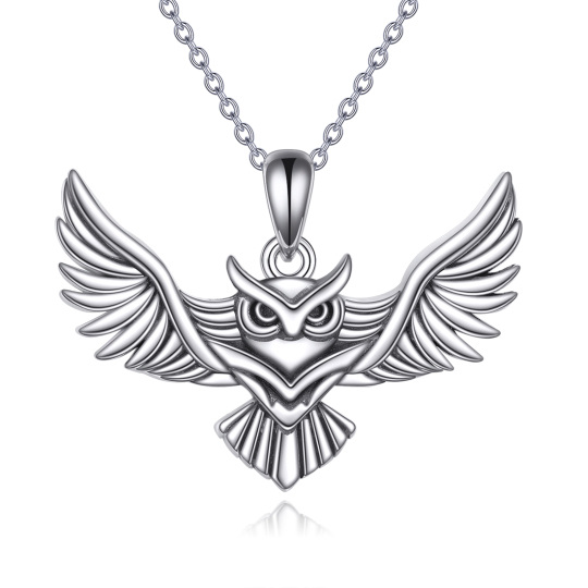 Sterling Silver Owl Pendant Necklace