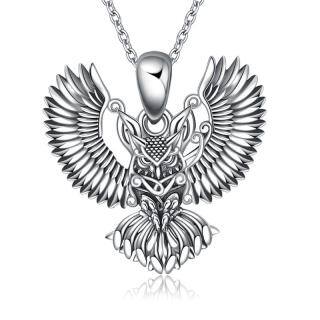 Sterling Silver Owl Pendant Necklace-43