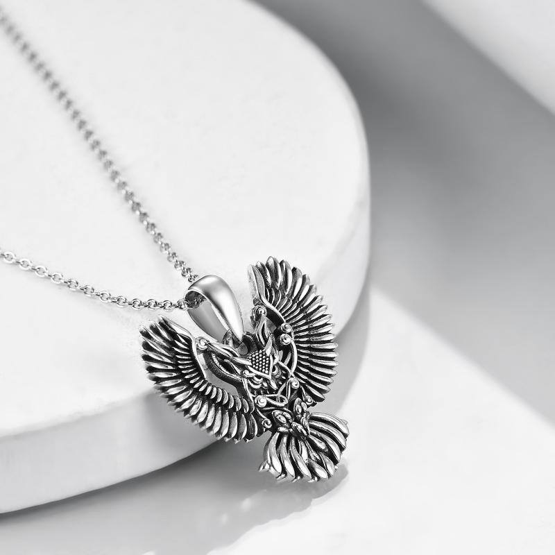 Collana con ciondolo a forma di gufo in argento sterling-3