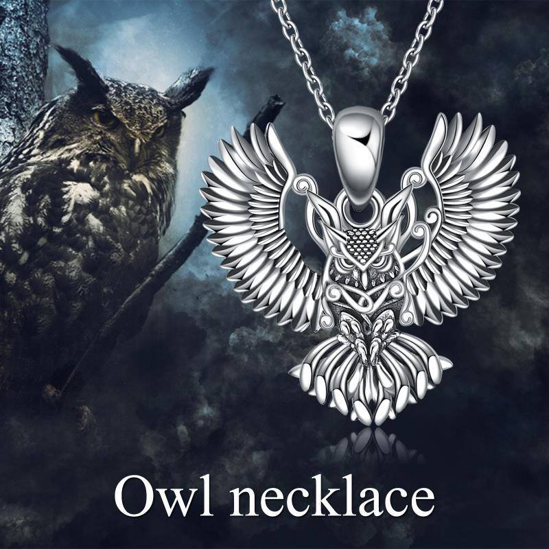 Collier en argent sterling avec pendentif hibou-6