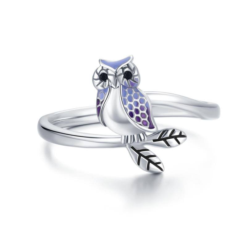 Sterling Silver Owl Ring-53